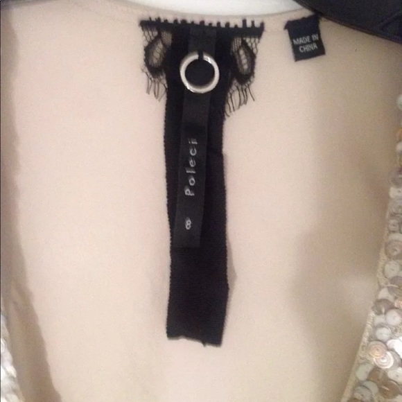 Poleci Copper Sequin Front Sheer Back Tank Top - Picture 4 of 6